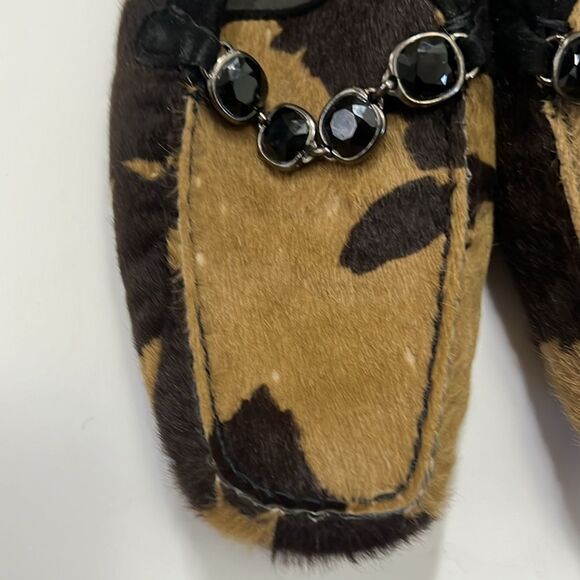 STUART WEITZMAN CALFSKIN JEWELS  ANIMAL PRINT LEATHER LOAFER SIZE‎ 7 1/2M - Picture 6 of 8